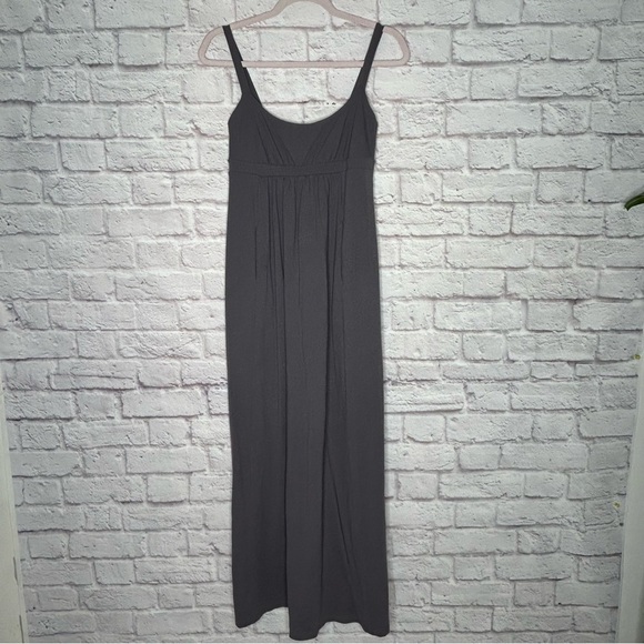 Susana Monaco Gray Spaghetti Strap Pocket Jersey Knit Midi Dress - Picture 5 of 13